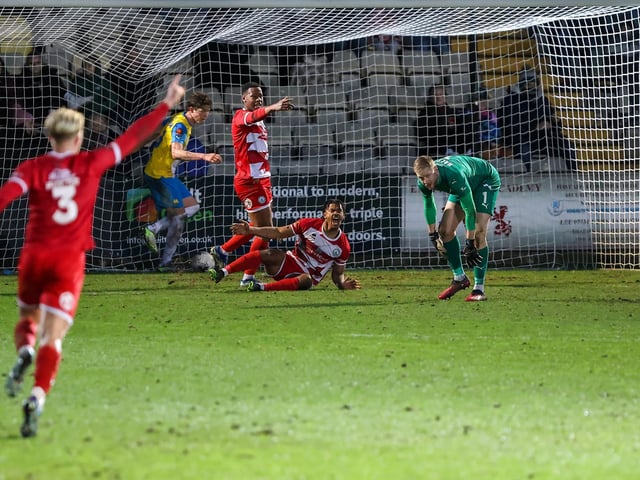 Action from Eastbourne Borough's 2-2 draw at Torquay United in National League South