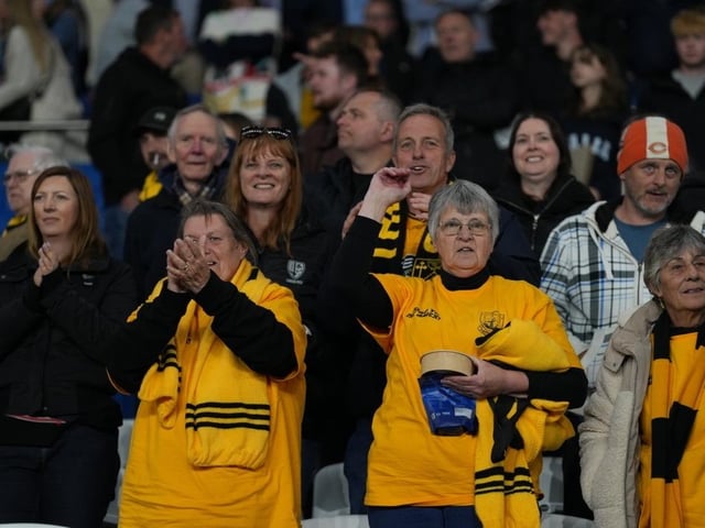 Littlehampton Town and their fans at the Sussex Transport Senior Cup final at the Amex Stadium