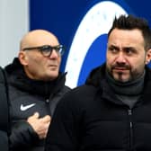 Roberto De Zerbi, Manager of Brighton & Hove Albion, looks on prior to the Premier League match between Brighton & Hove Albion and Burnley FC at American Express Community Stadium on December 09, 2023, in Brighton, England. (Photo by Bryn Lennon/Getty Images)