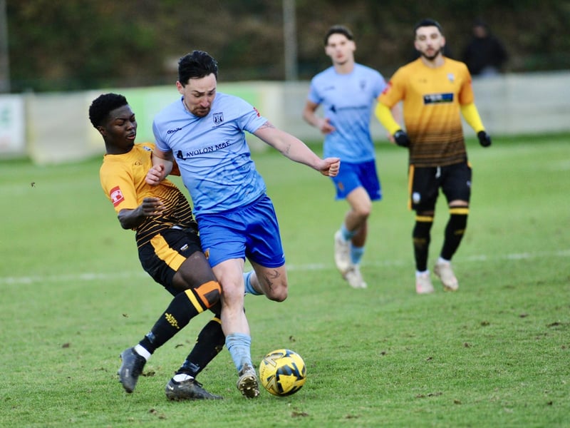 Action from Littlehampton Town v Lancing in the Isthmian south east division