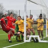Worthing Women press at Sutton, where they ended up 3-1 winners | Picture: OneRebelsView