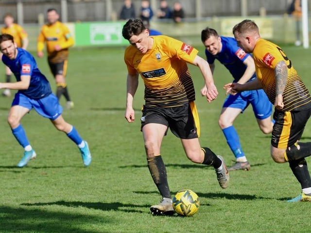 Action from Littlehampton Town's 1-1 draw with Lancing in theIsthmian south east division at The Sportsfield