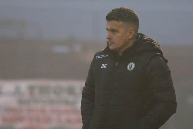 Dean Cox at his last home game in charge at BHTFC - the draw with Littlehampton Town | Picture: Chris Neal