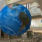The seven metre diameter, air-filled replica planet on display inside County Mall Shopping Centre until Monday 26 September.