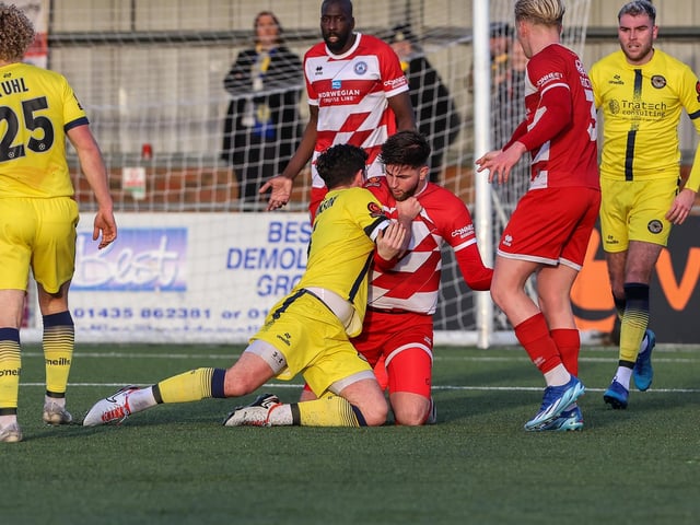 Action from Eastbourne Borough's vital win over Farnborough