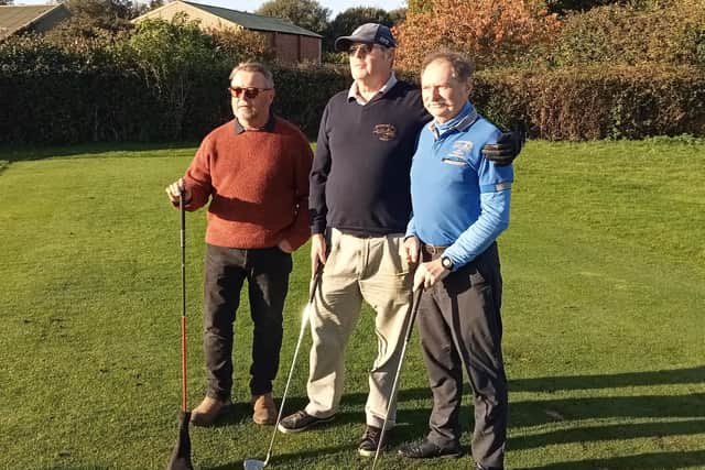The line-up for 2023-2024 season -Tony James (vice-captain), Peter Hamnett (captain) taking over from Martin Powell-Jones | Picture courtesy of Chichester GC vets