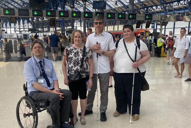 Members of East Sussex Sight Loss Council with Carl Martin, Disability Lead for Govia Thameslink.