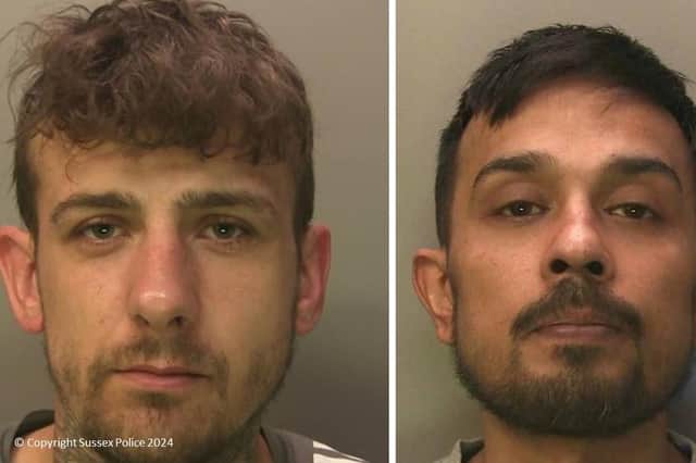 Sussex Police said Gary Bendall and Nazmul Miah were both were convicted and sentenced at Lewes Crown Court on February 16