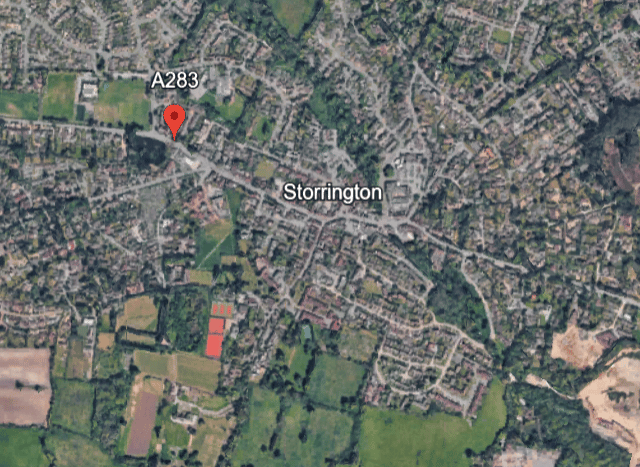 Firefighters assisted a large emergency response after a collision on the A283. Photo: Google Earth