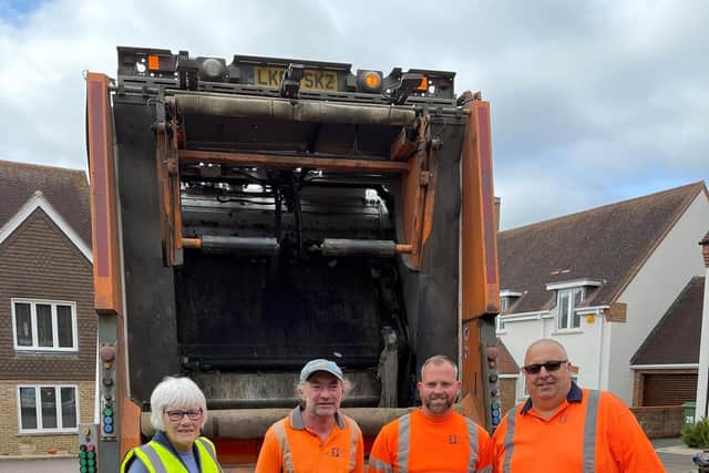 Cllr Bradnum with some of the collection crew