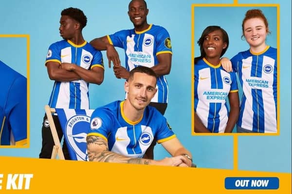 Brighton and Hove Albion's new home kit for the 2022-23 season
