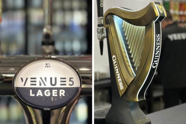 Venue5 has its own signature lager as well as Guinness on draught. Picture: Venue5