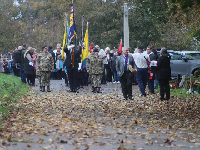Planting of the crosses ceremony of remembrance at the Commonwealth war graves at Hastings cemetery. Photo by Roberts Photographic.