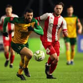 Shamir Fenelon was at the double for Horsham in their Sussex Senior Cup semi-final win over Steyning Town. Pictures by Natalie Mayhew, ButterflyFootie