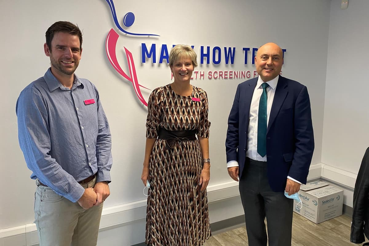 Native Mp Screening MP visits Pulborough health screening charity the Mary How Trust