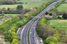 Northbound lane closure on A23. Photo: Sussex News and Pictures