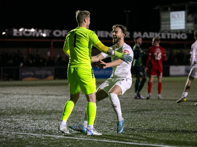 Action from Eastbourne Borough's Sussex Senior Cup quarter-final versus Hastings United