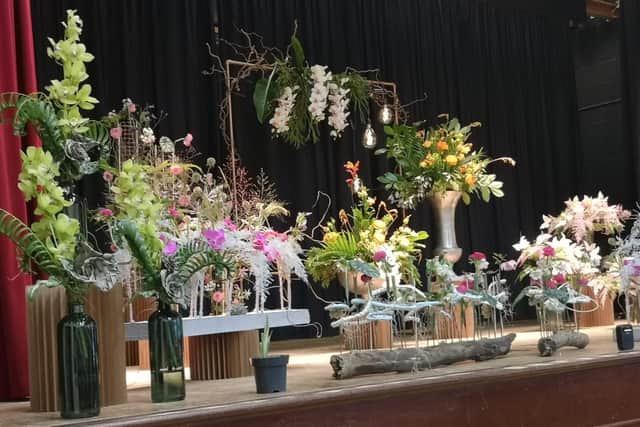 Vanessa Wellock from Ilkley in Yorkshire produced 22 fabulous arrangements for the Sussex Area of NAFAS (National Association of Floral Arrangement Societies) members at Plumpton village hall on Monday for a meeting of floral designers across Sussex. Photo: Gaenor Circus