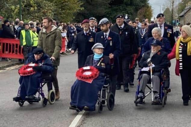 Blind veterans leading the Rustington Parade