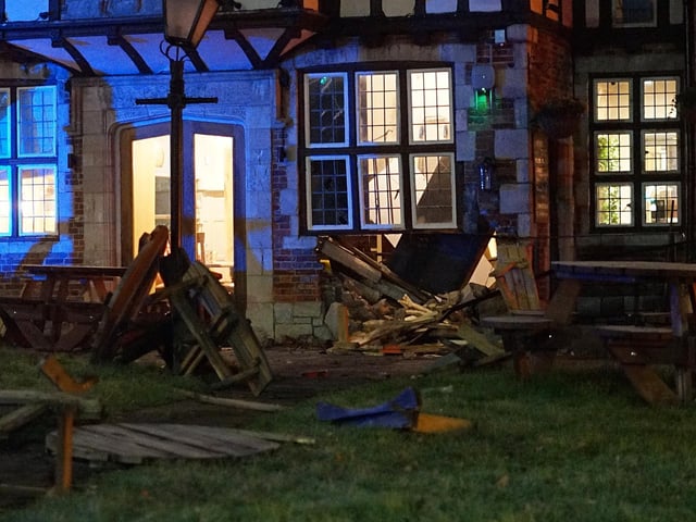 The scene of the collision