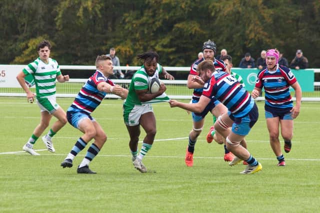 Dec Nwachukwu of Horsham scored six tries in the win over Dartfordians | Picture: DAS  Sport Photography