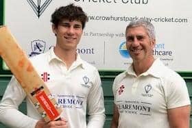 This Crowhurst Park father and son starred for the 4th XI -  Antony Glasper scored 105 not out whilst Charlie scored 68 including seven sixes | Picture - Crowhurst Park CC