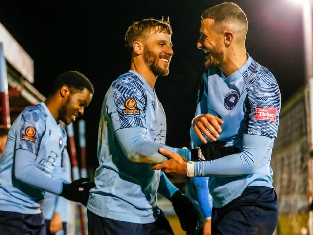 Action from Eastbourne Borough's 2-1 win at Taunton Town in National League South