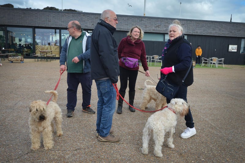 Protest against the dog beach ban in Hastings Old Town on April 20 2024.