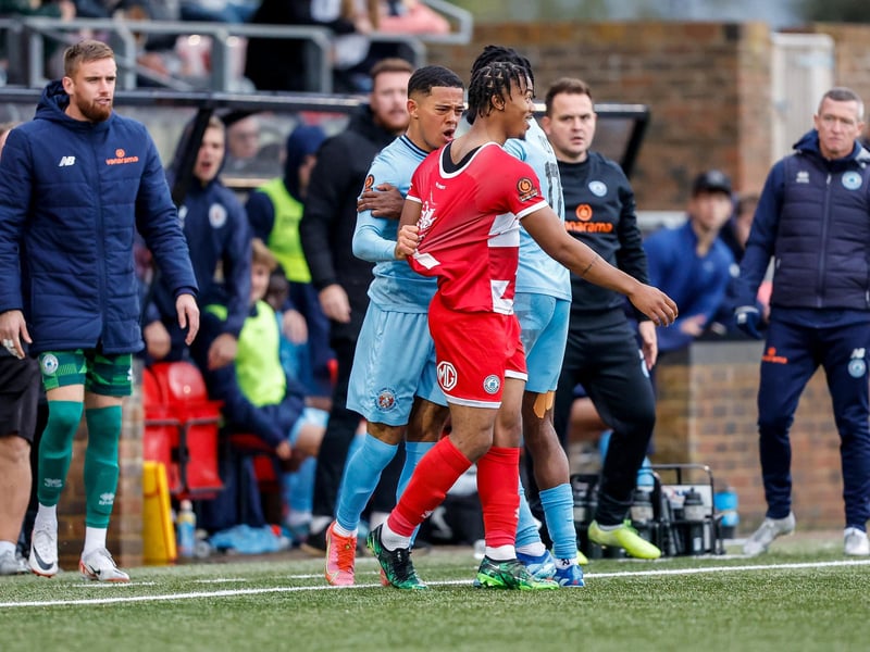 Action from Eastbourne Borough v Slough in National League South