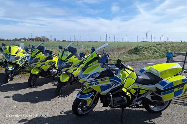 Sussex Police said officers from Roads Policing and Road Safety teams in the South East region will be back on the roads over the Bank Holiday weekend. Photo: Sussex Police