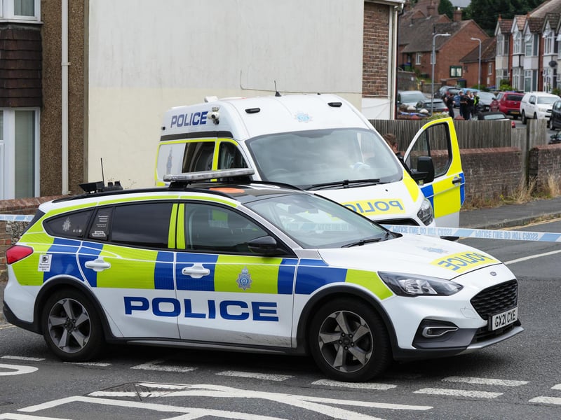 Police in Newfield Road, Newhaven, on Thursday, July 24