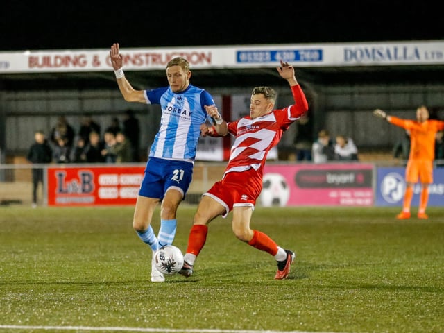 Action from Eastbourne Borough's home defeat by Torquay United in National League South