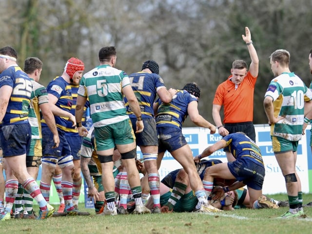 Action from Worthing Raiders' win over Guernsey at Roundstone Lane