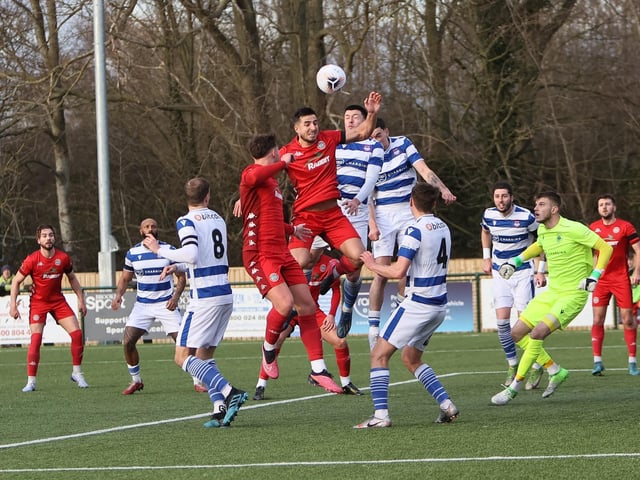Action from Worthing FC's defeat at Oxford City in National League South