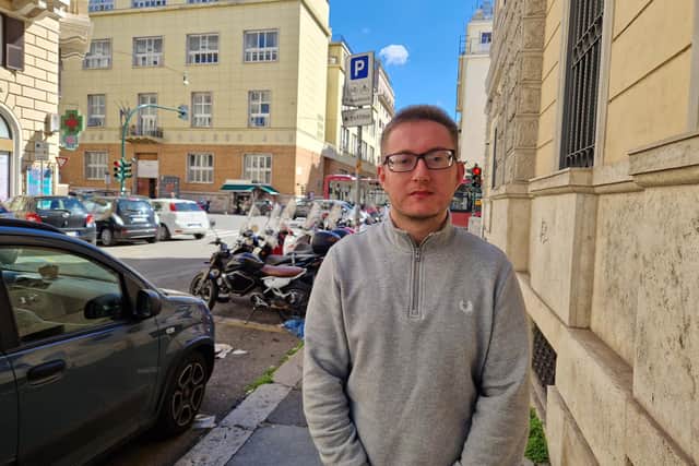 Brighton fan Joey Thorpe, 27, was attacked by a masked group moments before his friends were stabbed and robbed in Rome. Photo: Mark Dunford