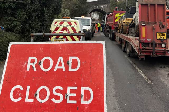 The A283 road in Pulborough has shut for emergency repairs