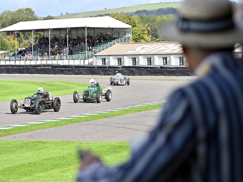 A general view of vintage racing at day-one of the Goodwood Revival at the Goodwood Motor Circuit.