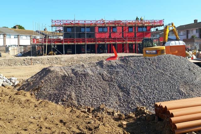 It is hoped that the first new tenants will be able to move into the new Daniel Close homes this winter. Photo: Adur District Council