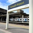A track safety inspection, near Gatwick Airport, caused train delays and changes to stopping patterns. Photo: Hollie Robards