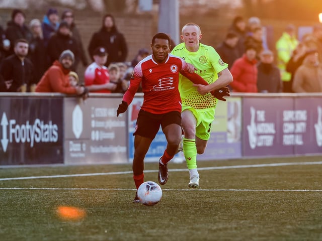 Action from Eastbourne Borough's win over Hungerford Town in the National League South