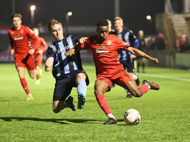 Action from Worthing FC's 6-2 Sussex Senior Cup win over Crowborough Athletic at Woodside Road