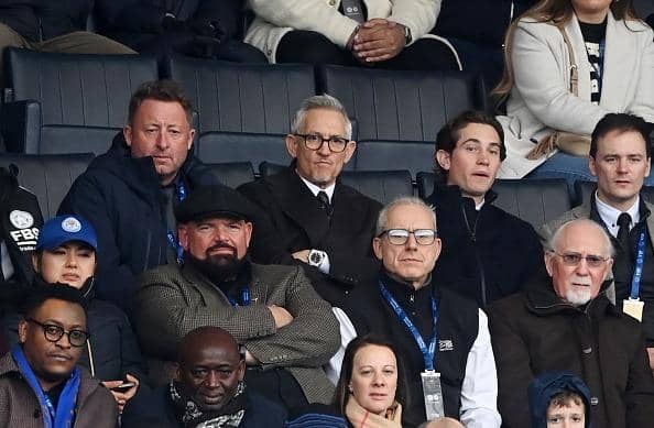 Gary Lineker looks on from the stands during the Premier League match between Leicester City and Chelsea FC
