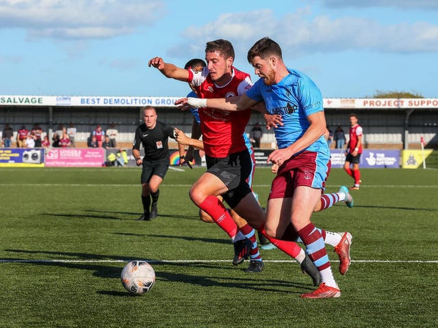 Action from Eastbourne Borough v Weymouth in the National League South:Eastbourne Borough v Weymouth