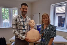 Paramedic practitioner James Schmidt and lead nurse Karen Jacobs offering CPR demos, first aid information and health checks at last year's open day
