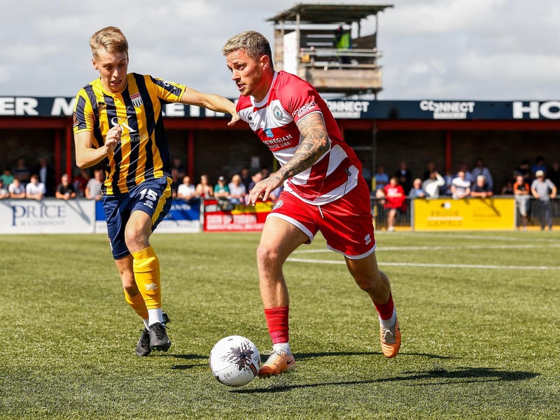 Action from Bath City's 2-1 win at Eastbourne Borough