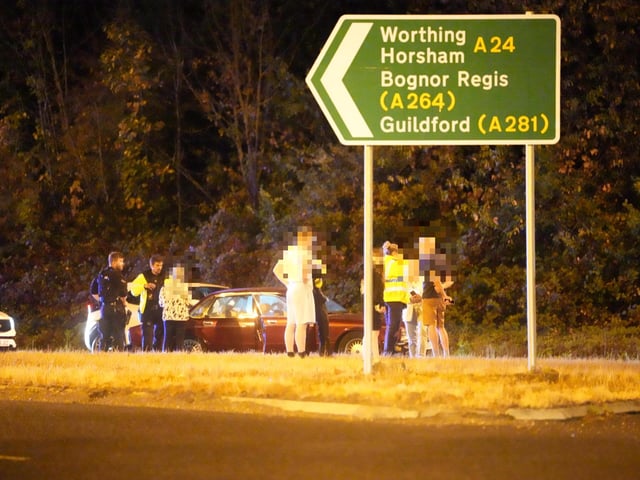 Six cars were reportedly involved in a collision, on the Great Daux roundabout.