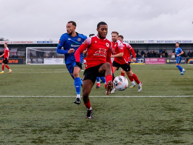 Action from Eastbourne Borough's 2-0 home loss to Worthing in National South