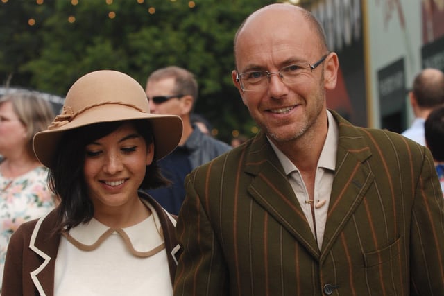 Wayne Hemingway and his daughter Tilly enjoying the Vintage at Goodwood experience in August 2010