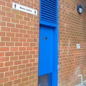 The individual cubicle toilets at the back of the Guildbourne Centre. Picture: Council