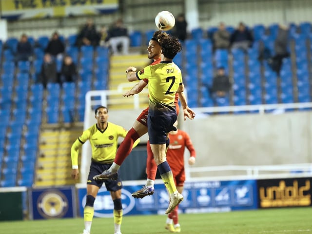 Action from Worthing's 1-0 win at Farnborough in the National League South